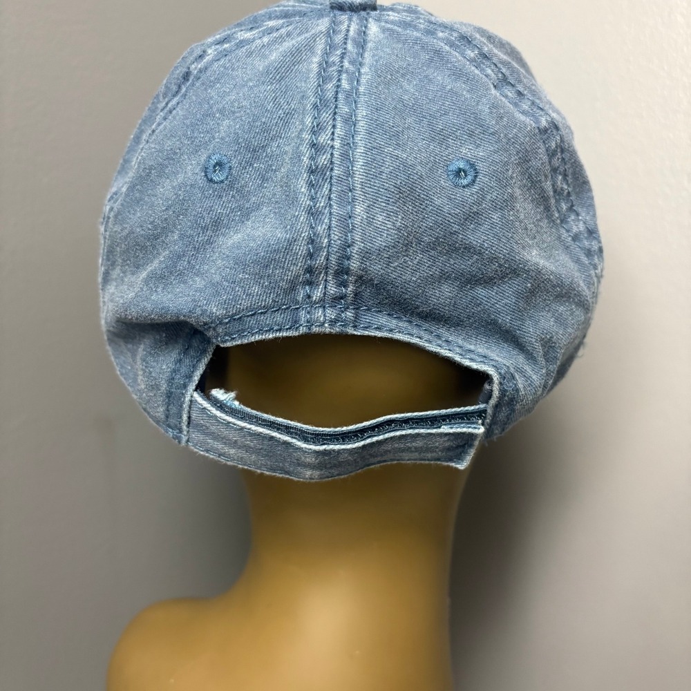 Cape Cod Anchor 1602 Baseball Cap Blue Washed Denim Adj. Nautical Coastal Beach - Picture 5 of 9